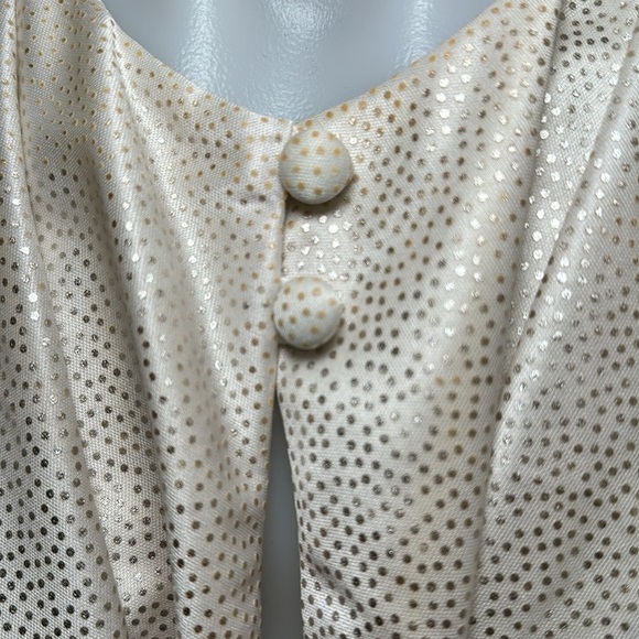 Vintage Elegant White Drape Blouse - Picture 5 of 9